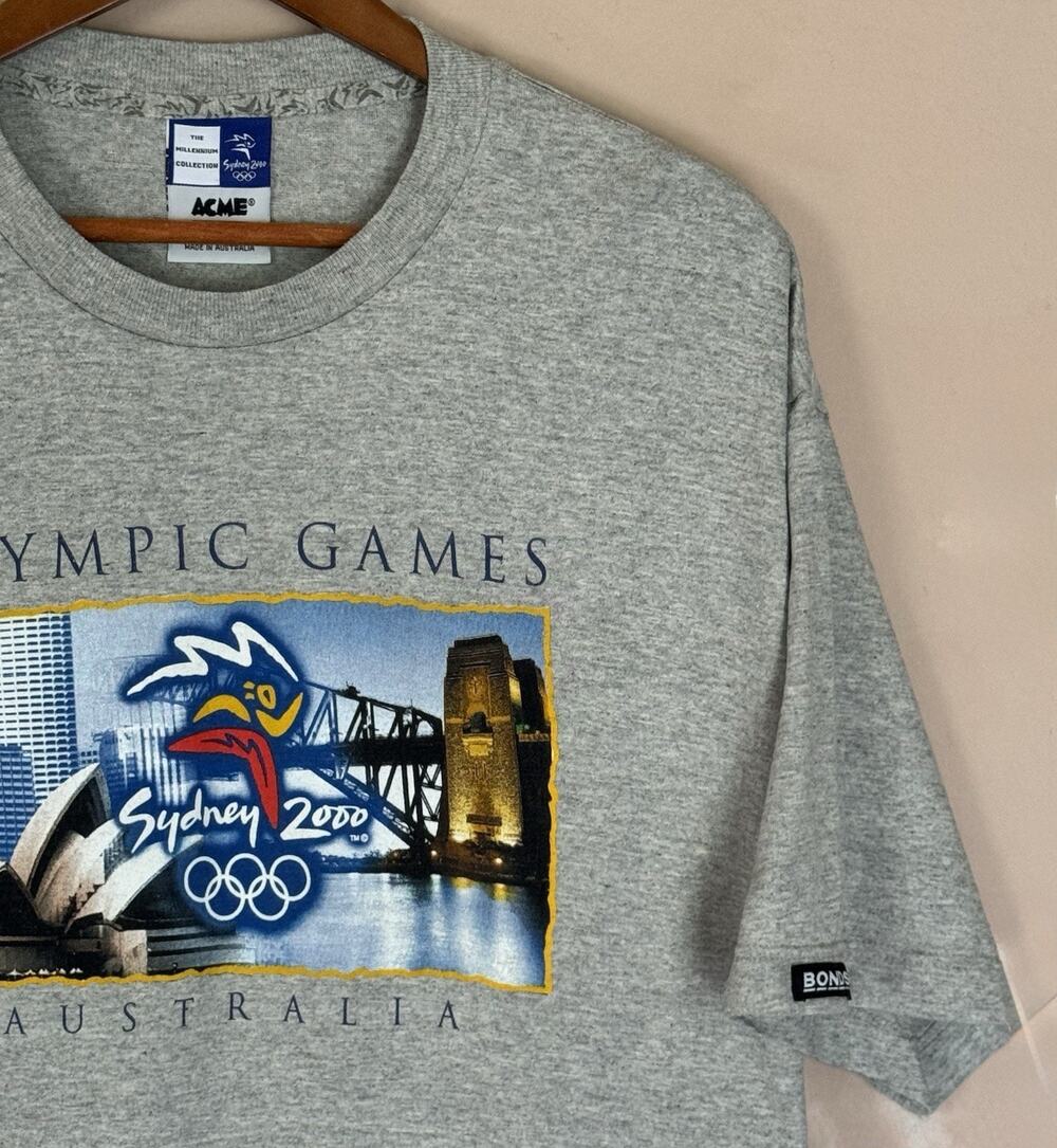 Vintage 2000 Australia Olympics ACME Graphic T-Shirt - BONDS - XL Cotton